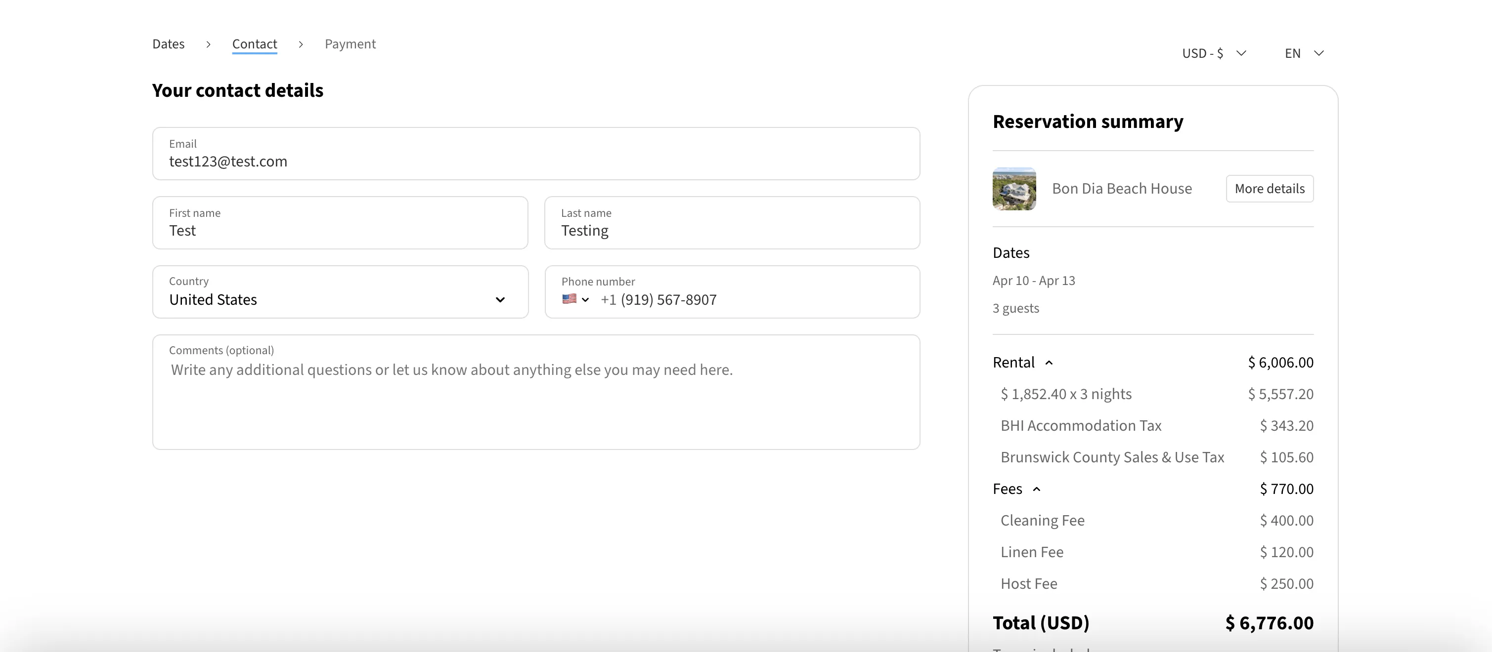 Bon Dia Beach House - Booking Calendar