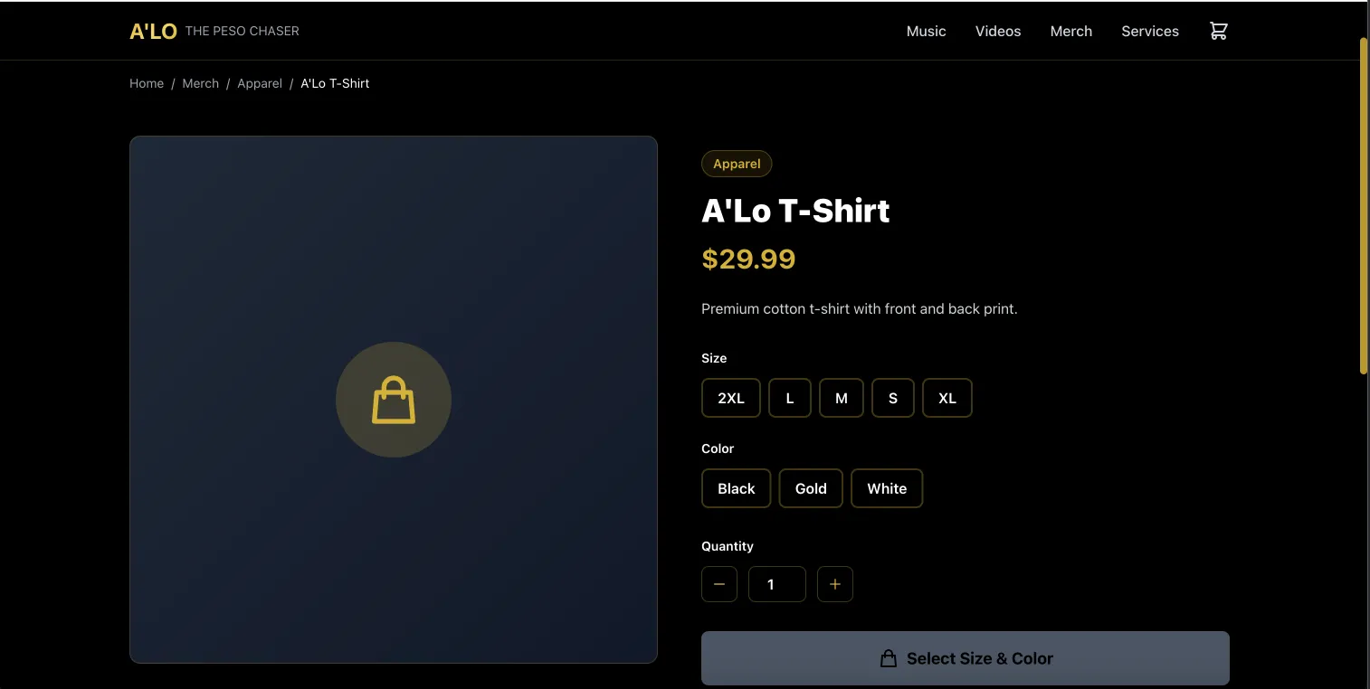 DDG Web App for Alo - Merch Store