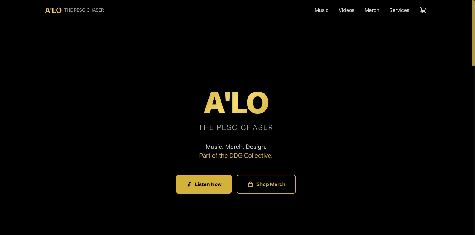 DDG Web App for Alo - Main Interface